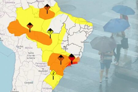 Frente fria provoca chuva e queda de temperatura durante o feriadão de 7 de Setembro