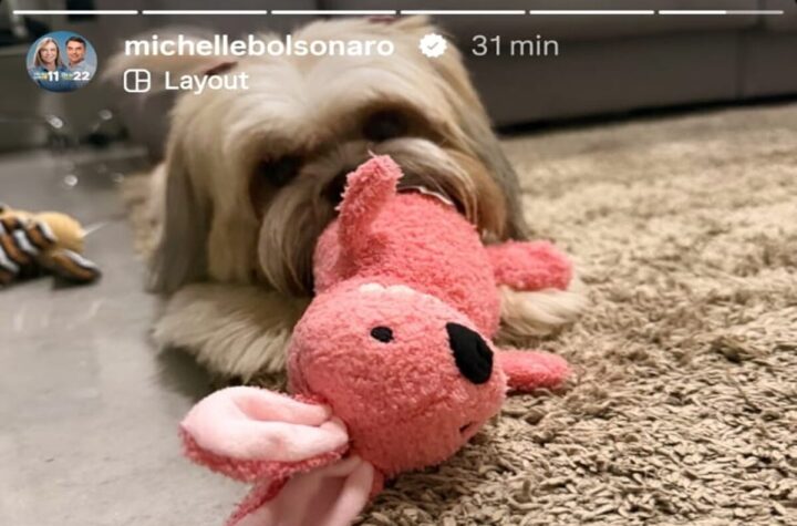 Michelle edita foto que aparecia perna e tornozeleira de Jair Bolsonaro